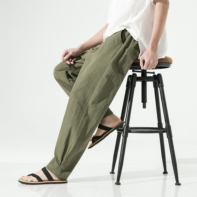 Men's Casual Pants Fashion Linen Trendy Straight