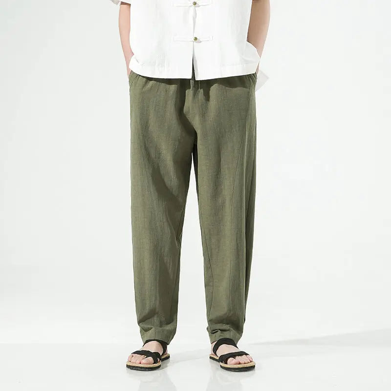 Men's Casual Pants Fashion Linen Trendy Straight Ocean View Dining