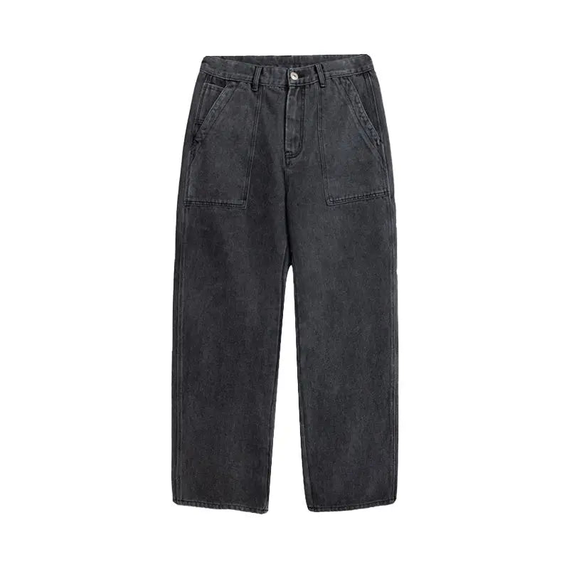 Mens Loose Straight Vintage Wide Leg Jeans Ocean View Dining