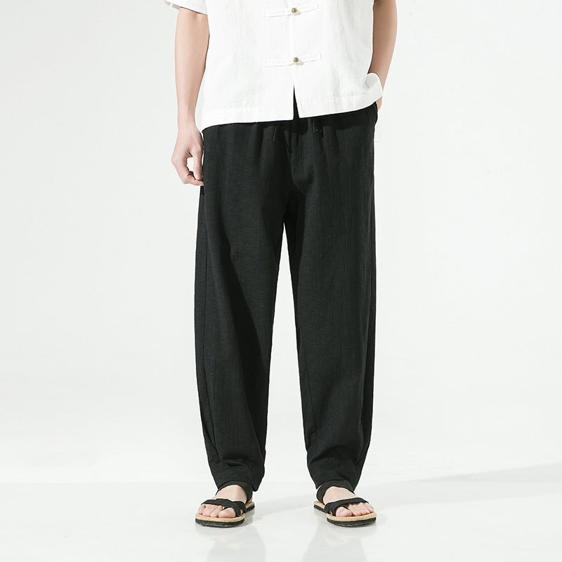 Men's Casual Pants Fashion Linen Trendy Straight
