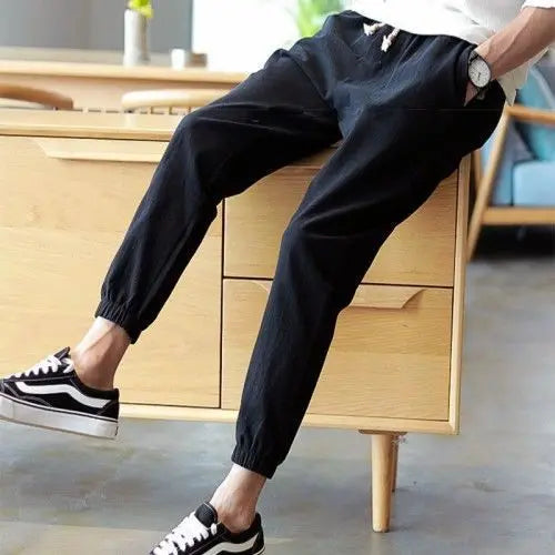 Men's Trousers Cotton Linen Pants Ocean View Dining
