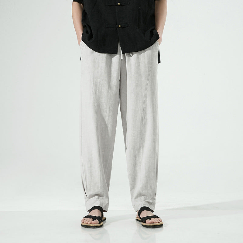 Men's Casual Pants Fashion Linen Trendy Straight