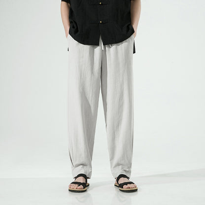 Men's Casual Pants Fashion Linen Trendy Straight